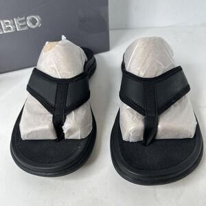 Women's ABEO The Walking Co Laguna Sandals  Size  9 Black Leather New